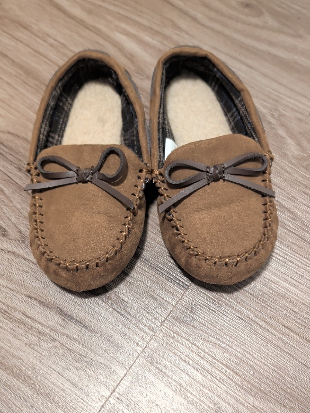 Target Brown Kids Moccasin Slipper with Bow - Toddler Size 10
